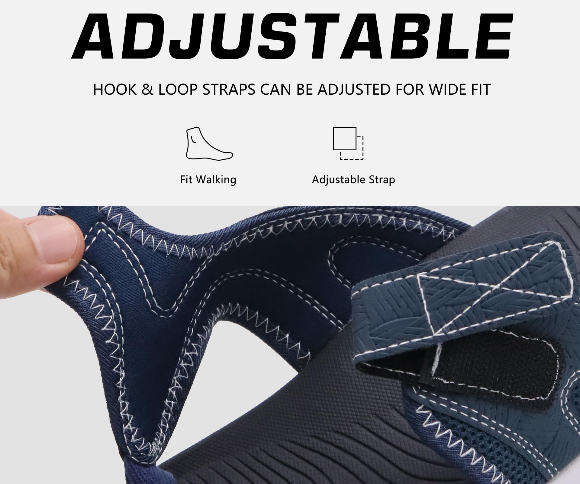 COFACE Tongs Homme Sandales de Sports Soutien de Voûte Plantaire Orthopédiques Réglable été Flip Flop Chaussures de Plage Piscine Antidérapant