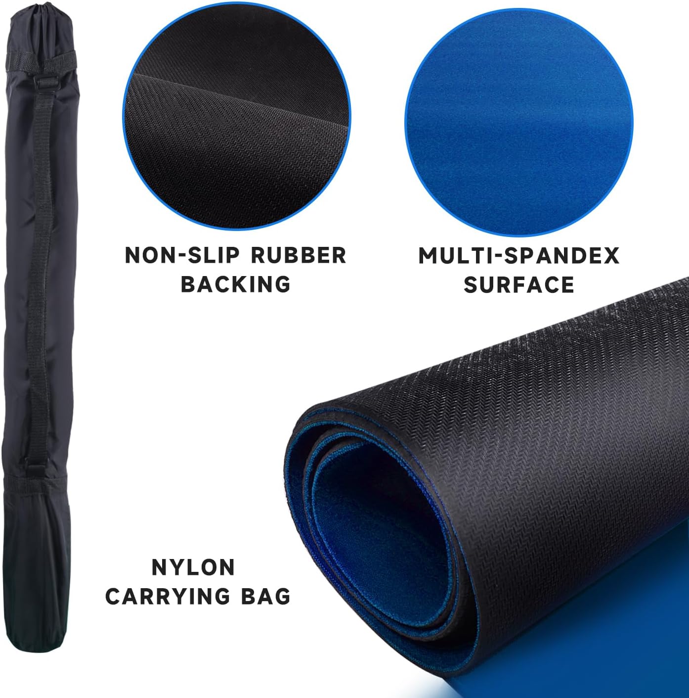 GSE Games & Sports Expert 32 x 32 Inches Rubber Anti-Slip Playmat, Mahjong, Dominoes, Poker Cards and Board Games Tabletop Cover Mat with Carrying Bag (Blue)