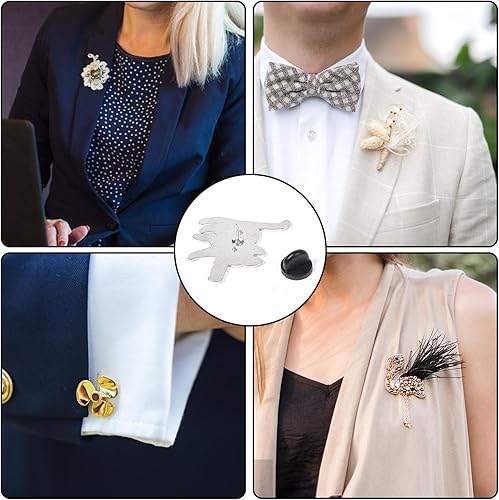 Miniatura 5 de 250 piezas de pasadores de goma, parte trasera de alfiler de solapa, repuesto de tapa de alfiler, orejas de ratón de goma de PVC, para insignia de