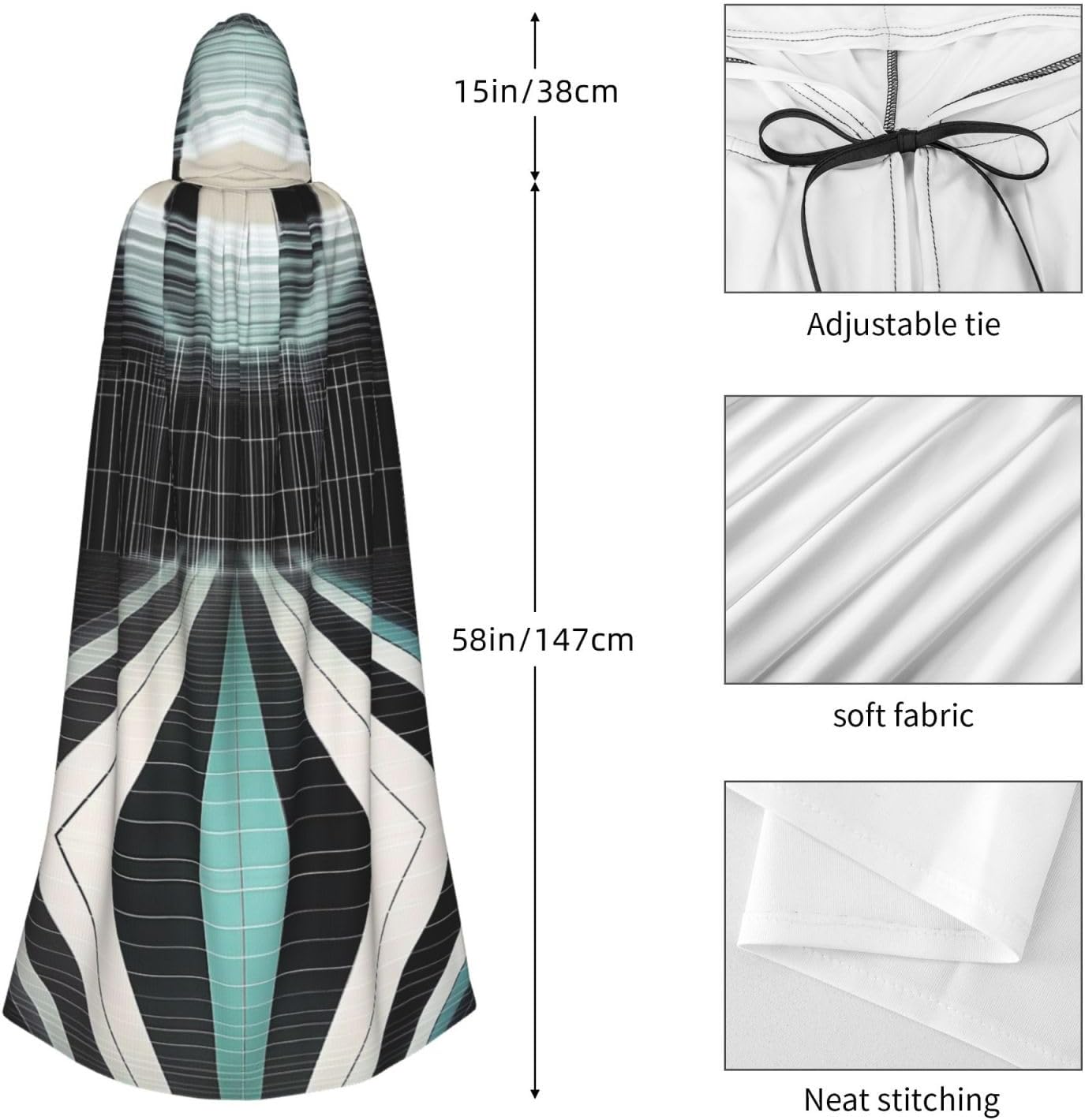 Aperture Science Laboratory Unique Darkness Poncho Shawl - Customizable Wearable Blanket for Women, Perfect Halloween Costume Accessory, Knight, Akatsuki, and More