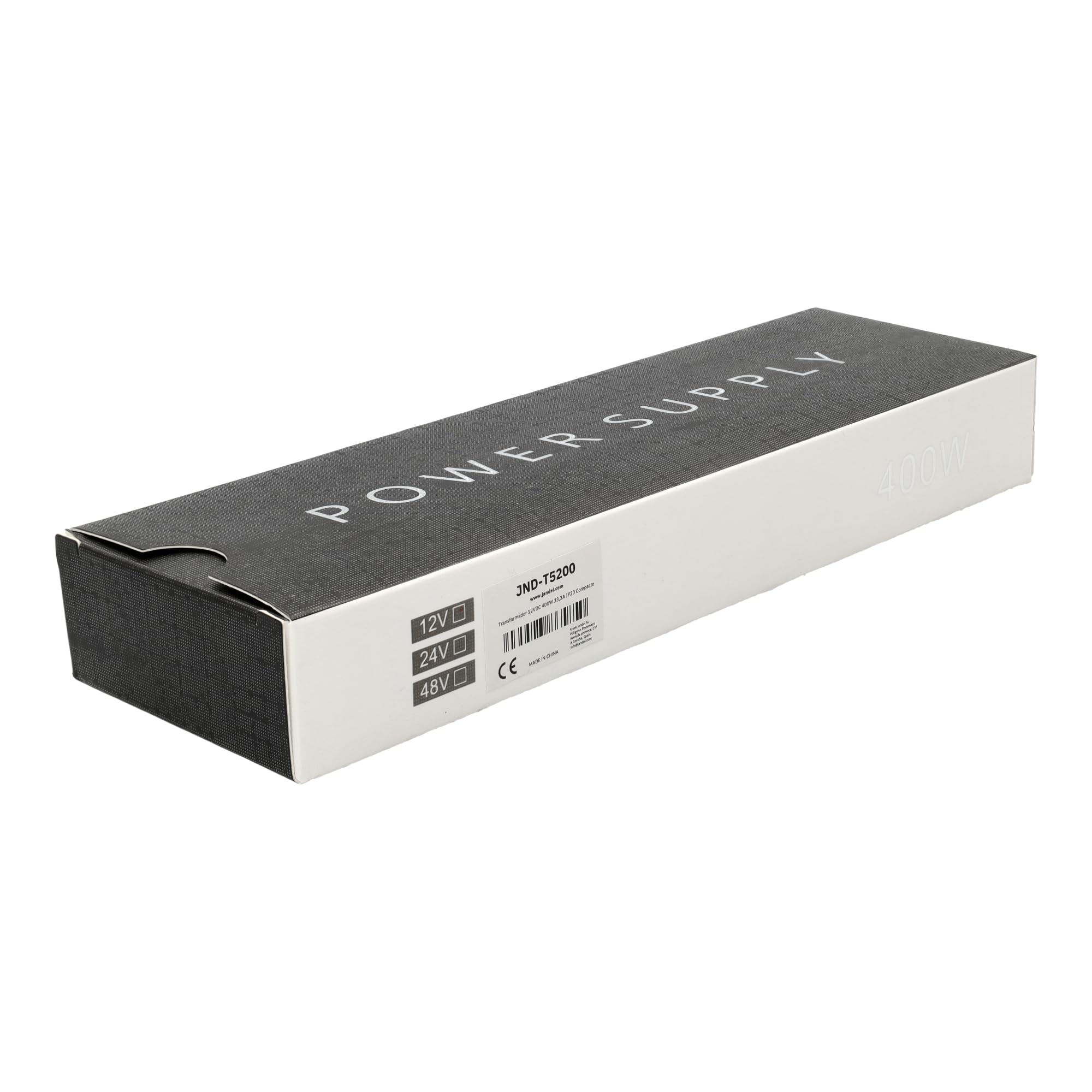 Jandei - Alimentatore trasformatore compatto 110/220 V AC a 12 V DC 400 W 33,33 A, installazione interna IP20 per striscia LED, neon o dispositivi a bassa tensione
