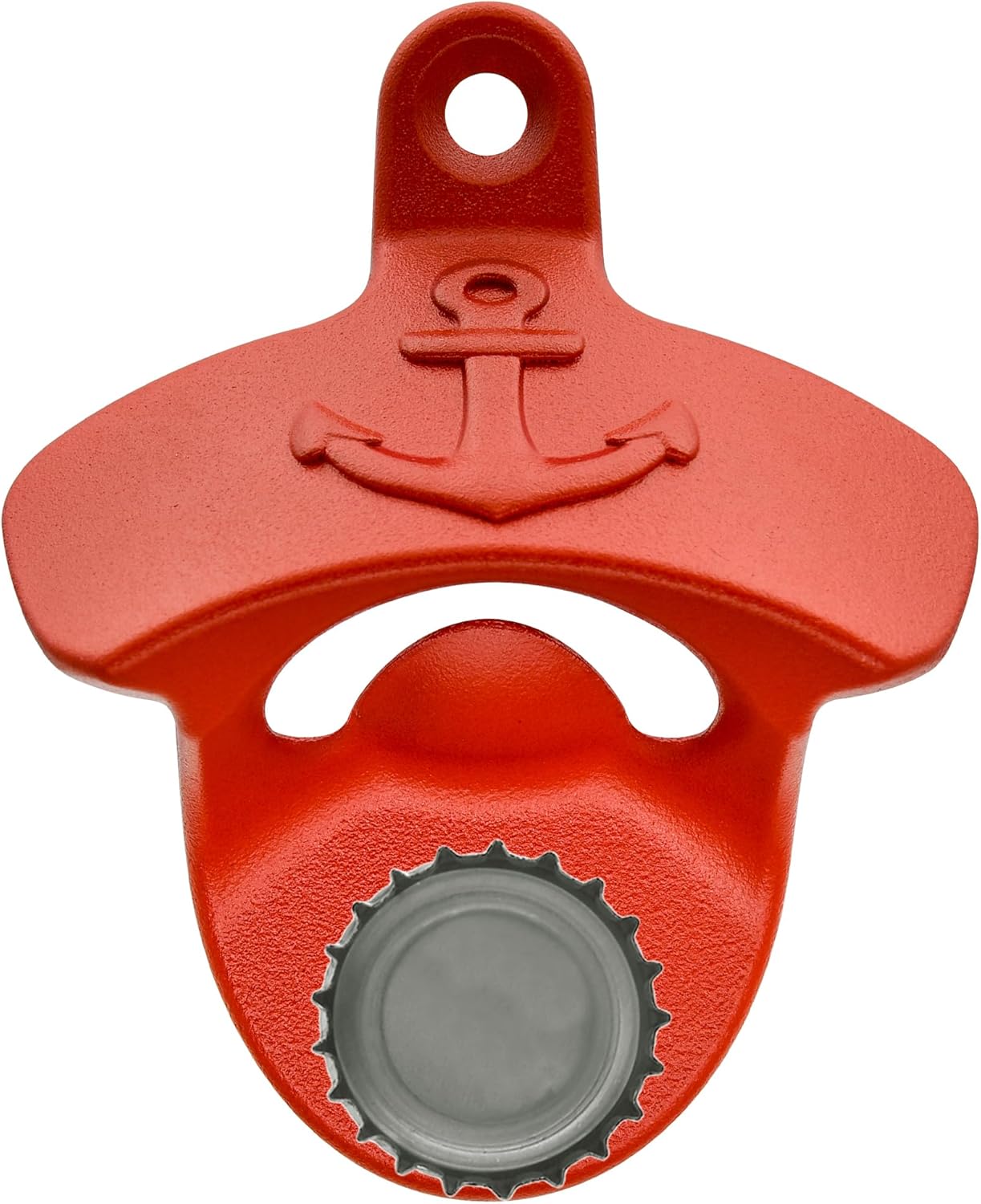 Red Nautical Bottle Opener Wall Mount Beer Cap Opener Anchor with Magnets for Navy Sailor Army (Pack of 6)