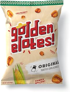 Golden Elotes – Crunchy Toasted Corn Snack | Original | Halal Certified, Bold Flavor, Super Crunchy, 4oz Bag Mild heat, major flavor.