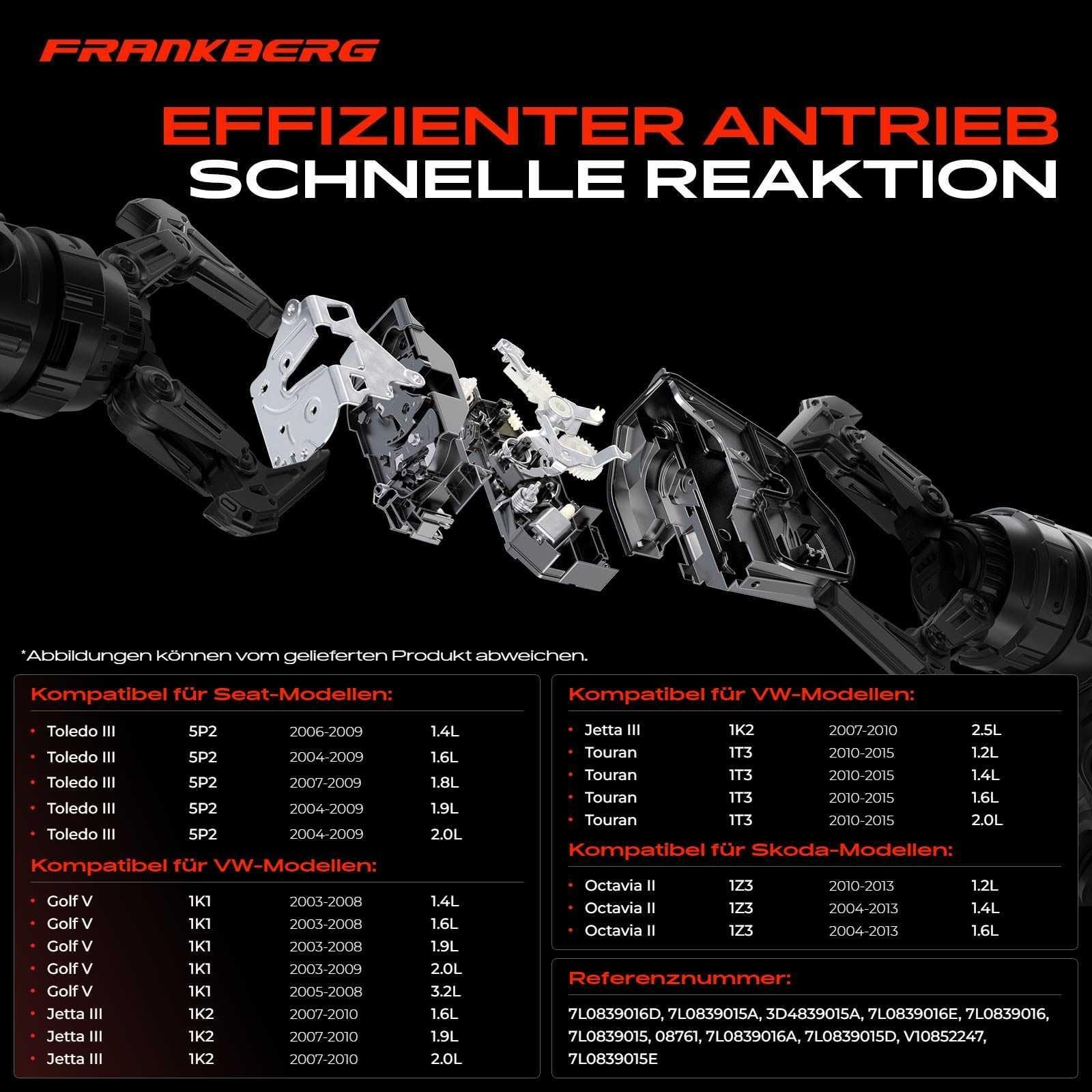 Frankberg 2x Türschloss Stellmotor Hinten 7-Polig