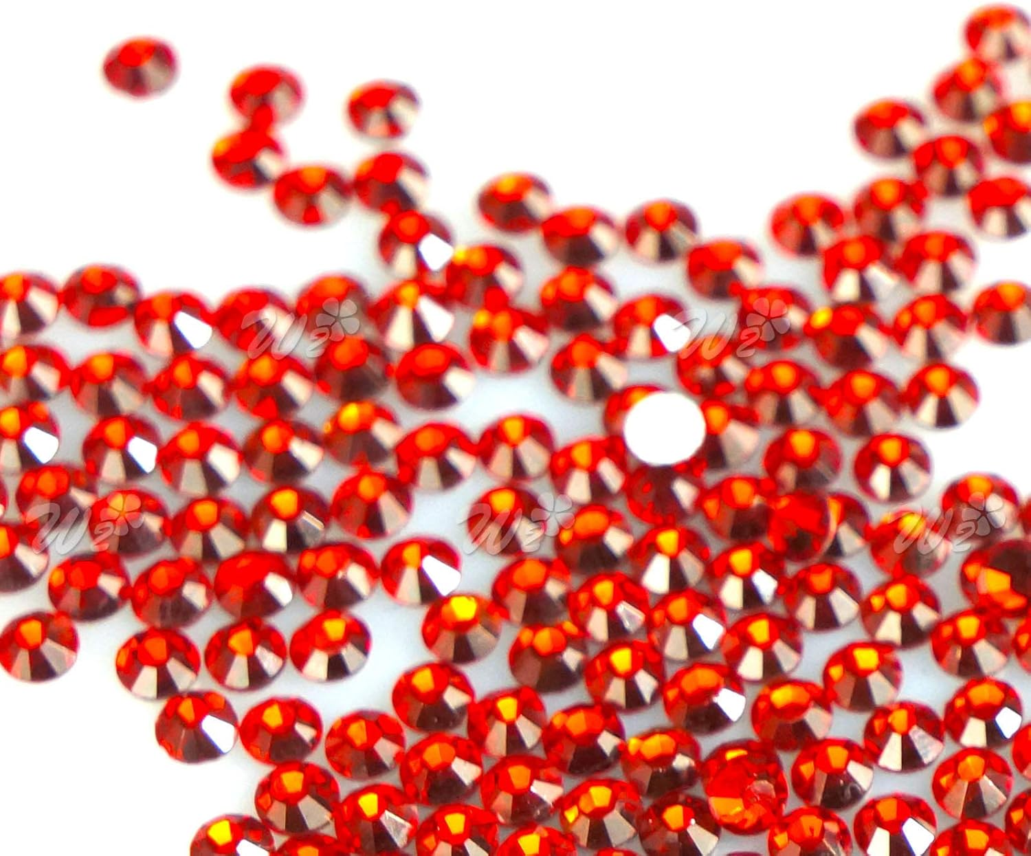 1440 x Nail Art Red Crystal Rhinestone Clear Iron On 2.8mm Hotfix ss10