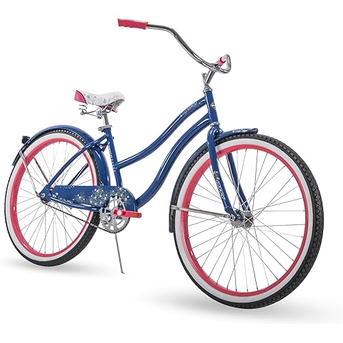 Huffy Cruiser Bike, Fairmont or Woodhaven Model, 20/24/26 Inch Sizes, Perfect for Casual Rides, Ergonomic Design, Rear Rack and Basket on Woodhaven Model, Simple Coaster Brakes, Multiple Color Options