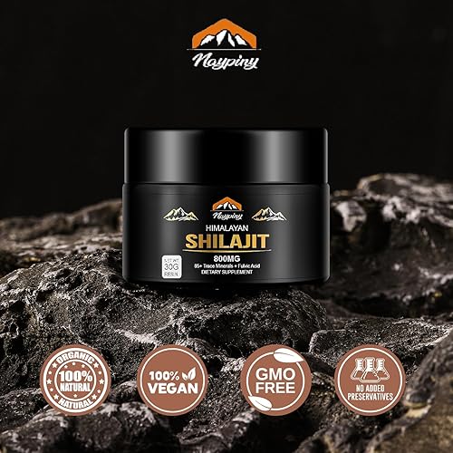 Miniatura 7 de Shilajit - Resina Shilajit orgánica pura del Himalaya, 800 mg de Shilajit natural de grado dorado para hombres y mujeres, con más de 85 ácido
