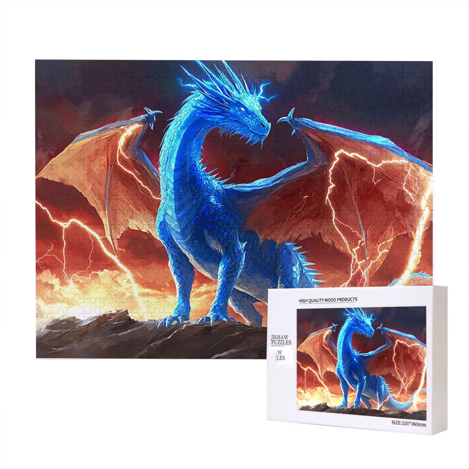 Jigsaw Puzzle, 1000 Pezzi Puzzle Classici, Animali Puzzle Rilassamento Intelligence, Mpossibile Difficile Puzzle Impegnativo per Adulti Puzzle Gioco Familiare, Regalo per Amore Amico Dragone fr0-945