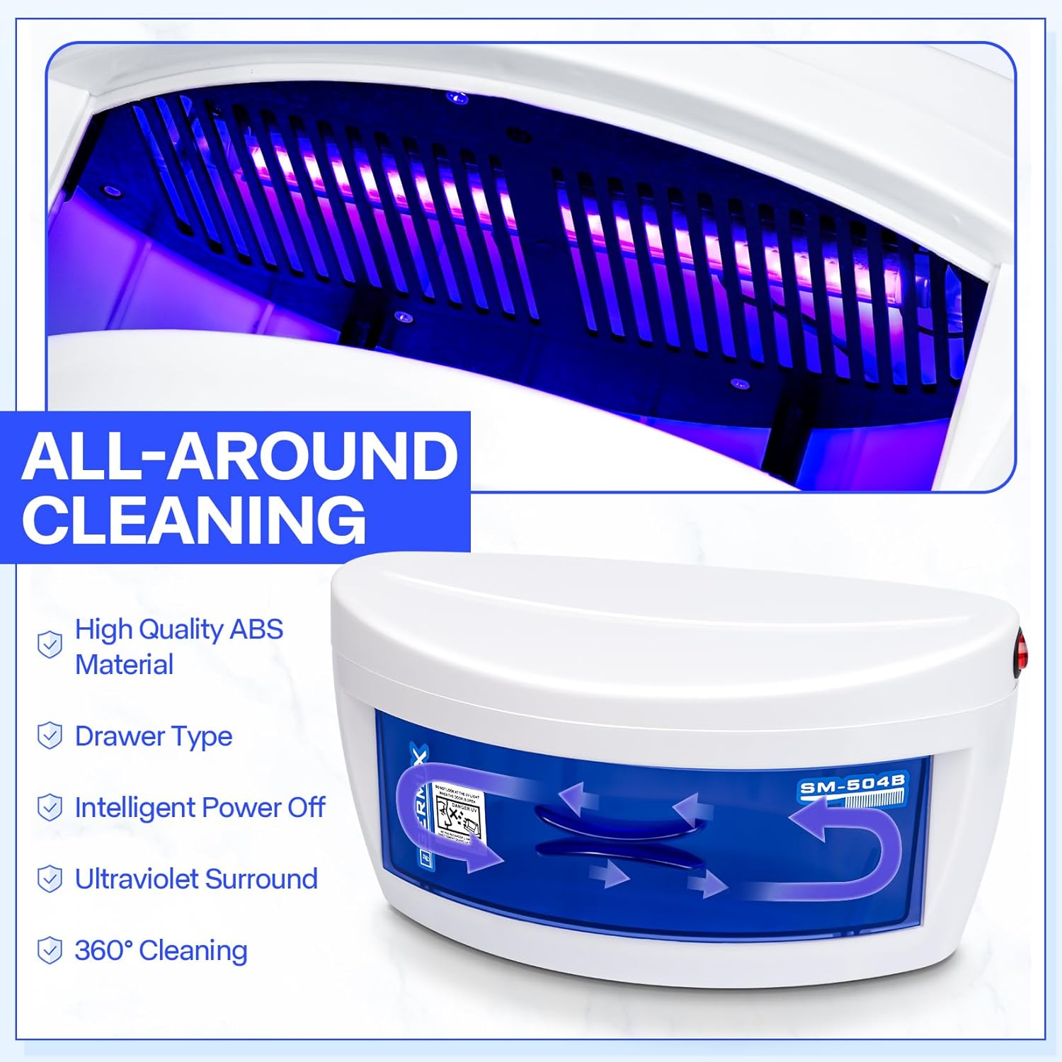 Sterilizer For Nail Tools,LXIANGN Large Capacity 8 W Multipurpose Nail Tools Cleaning Box Nail Sterilizer Cabinet Drawer For Barber Cutting Scissors Nipper Nail Art Tool