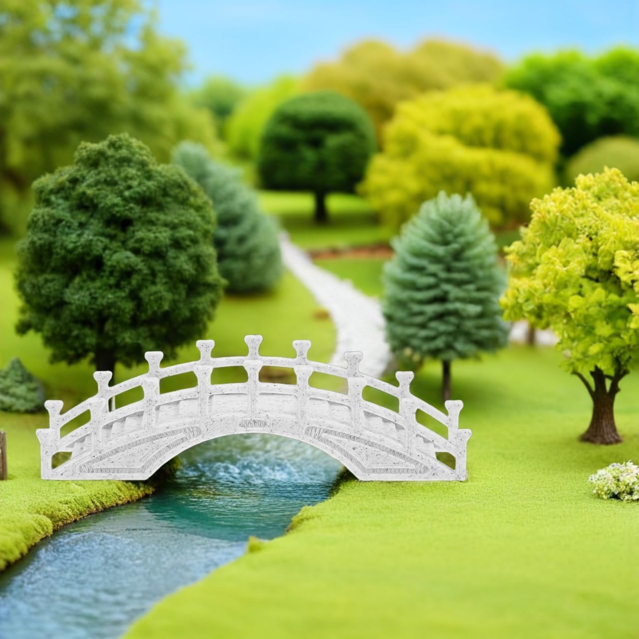 Cabilock Miniature Arch Bridge Ornament 3.34 Inch Chinese Vintage Style Landscape Bridge for Fairy Garden Terrarium Decor and Dollhouse Accessories