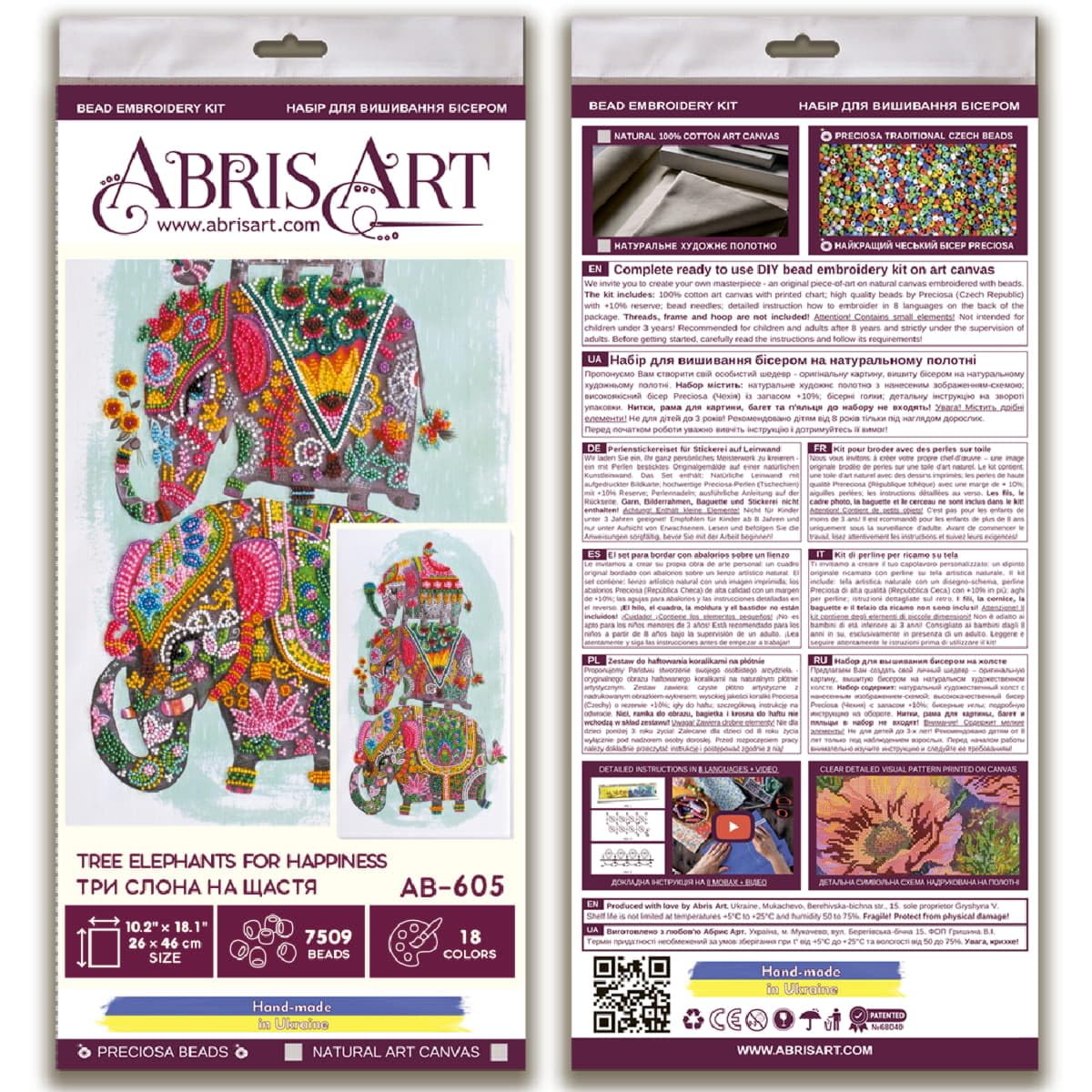 Abris Art AB-605 - Juego de punto de cruz (algodón, 46 x 19 cm), multicolor