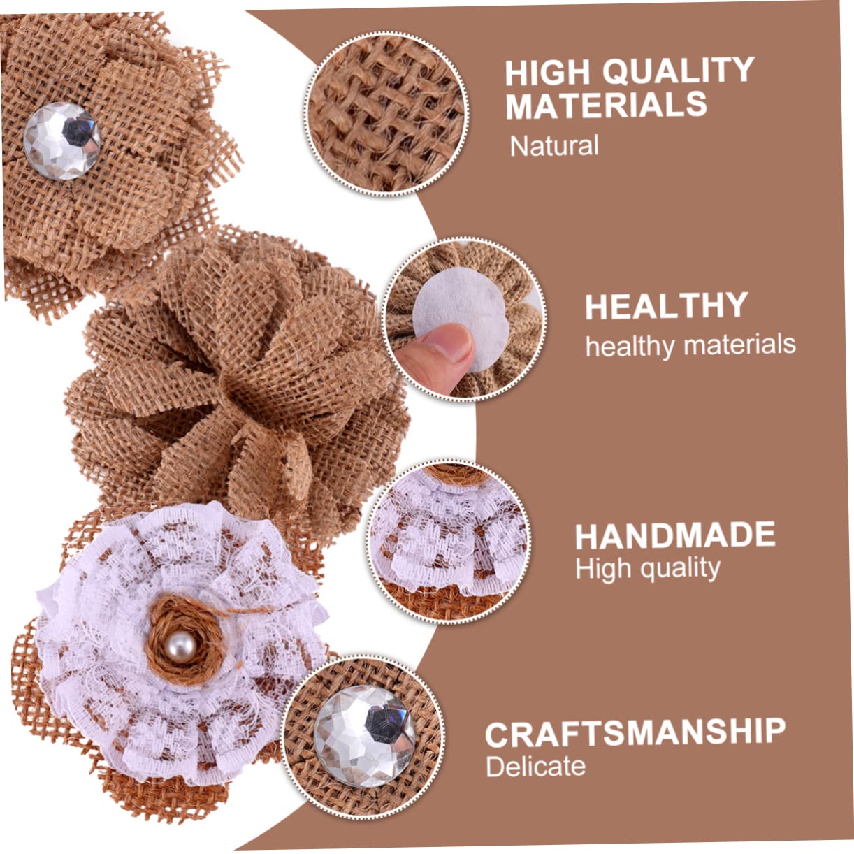 27stücke Teiliges Blumen Aus Jute Und Leinen Für Hochzeiten Und Partys Handgefertigte Rustikale Blumendekoration Bastelprojekte Und Kreative Anlässe
