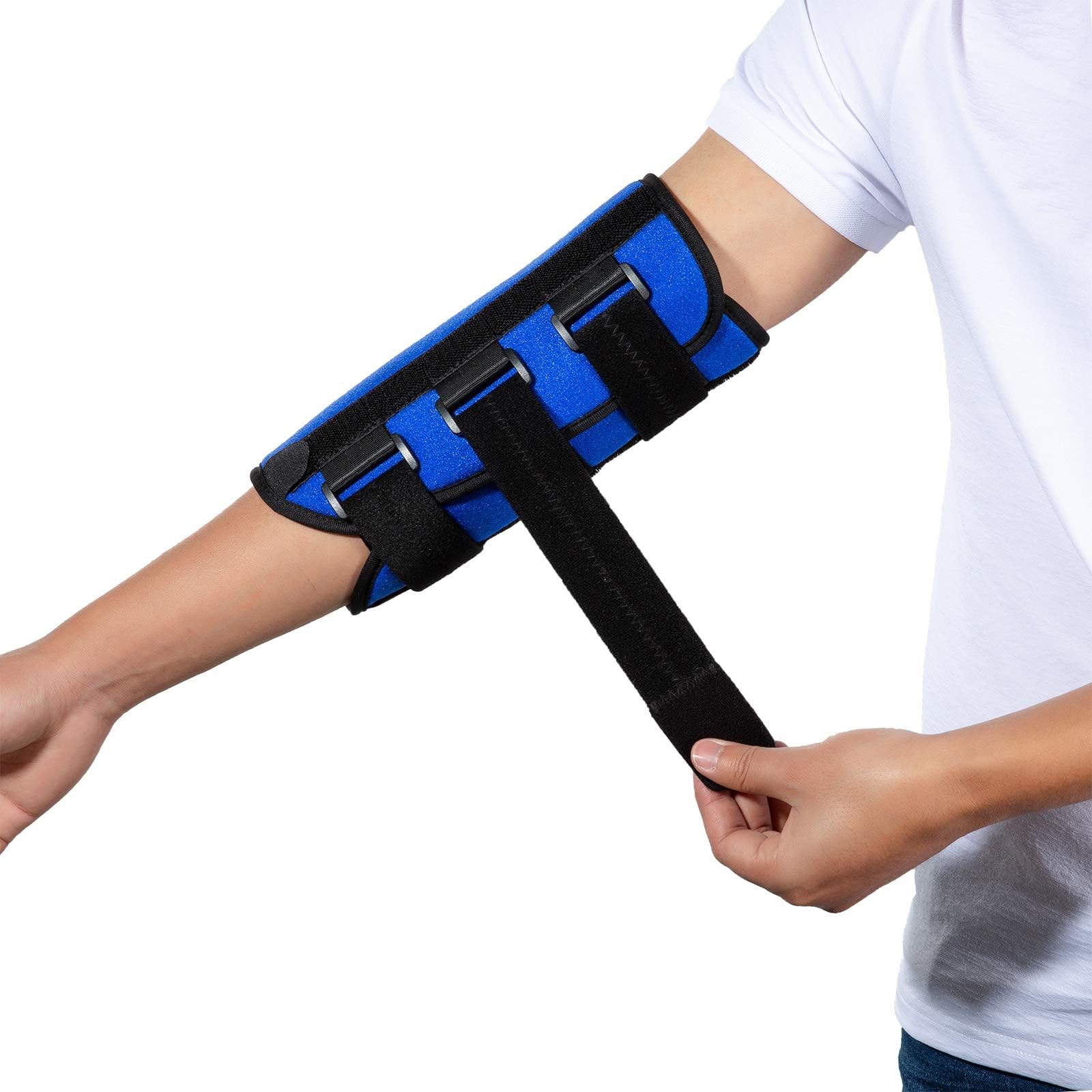 Elbow Brace Night Splint Support for Cubital Tunnel Syndromean, Ulnar Nerve, Stabilizer for Fix Elbow, Prevent Excessive Bending at night, Fits Left and Right Arms,Women, Men (L)