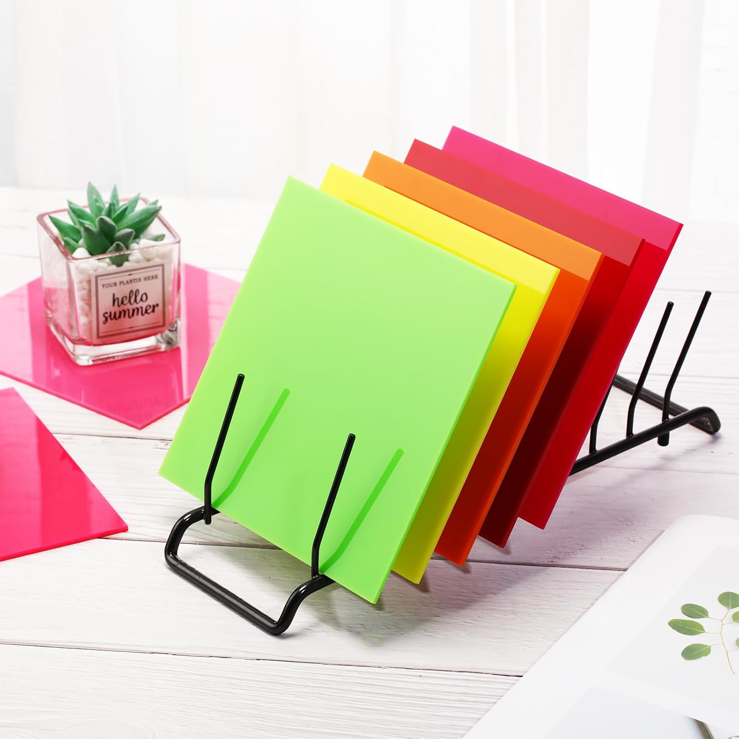 Geetery 30 Pack Colored Acrylic Sheets 1/8" Thick for Laser Cutting 3mm Cast Opaque Acrylic Sheets with Protective Paper for DIY Crafts Signs Home Decor(6 x 6 Inch)