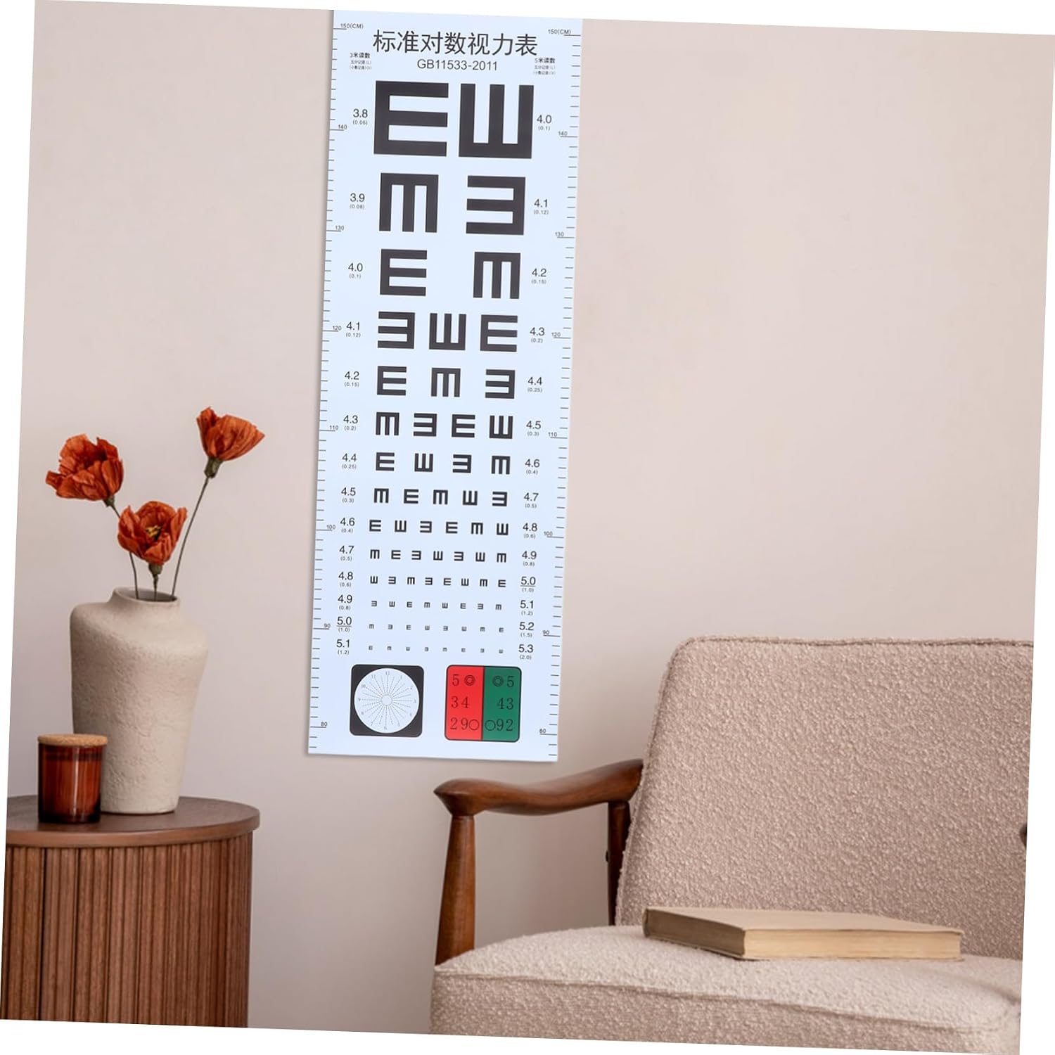 Vision Test Chart Eye Eye Exam Tool Home Use Chart for Adults Boys and Girls