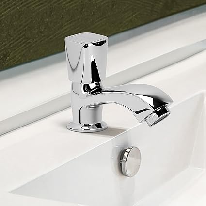 Hindware F740001CP Dove Pillar Type Water Tap, Wash Basin Tap, Brass with Chrome Finish