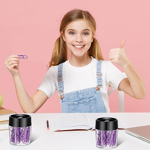 Miniatura 5 de Thyle 4 piezas de soporte magnético para clip de papel, dispensador de capacidad de 200 clips de papel para almacenamiento de contenedores de