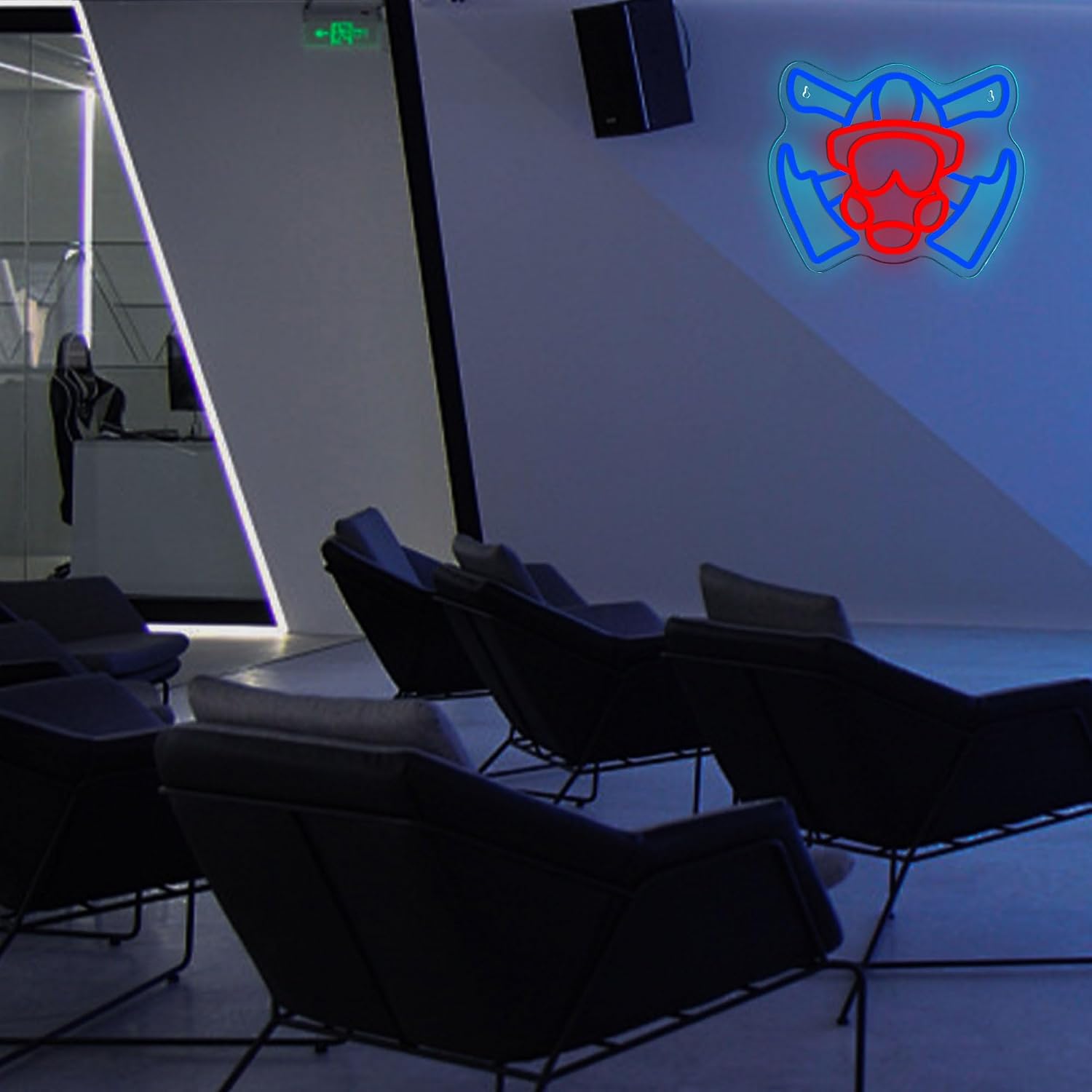 Firefighter Mask Neon Sign, Firefighter Helmet Neon Light LED Gas Mask Sign USB Powered Dimmable, for Modern First Responder Heroic Art for Fire Station, Gamer Man Cave Garage(11.8 * 9.8 In)