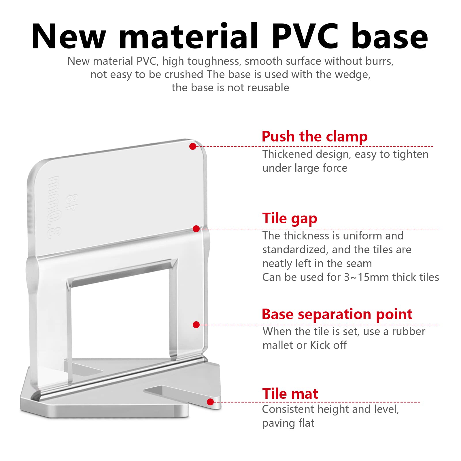 Clip Livellamento Piastrelle 400 Pezzi - Distanziatori 1 Mm Per Posatura Piastrelle Precisa E Uniforme - Foto 2