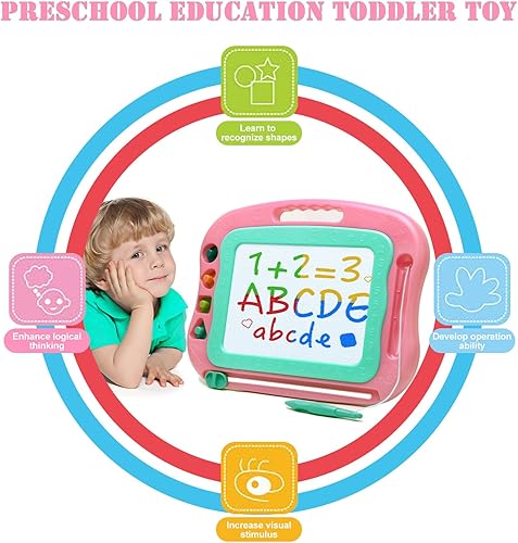 Miniatura 9 de Tablero magnético de dibujo, tablero grande para garabatos, juguetes para niñas y niños de 3, 4, 5, 6, 7 años, regalo para niños y niñas, un