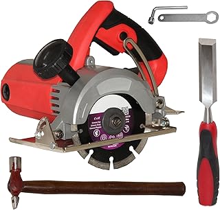 Digital Craft 125mm Electric Circular Saw Cutting Machine for Wood, Tile, Metal & Stone – Marble Cutter with 200gm Hammer & 25mm Wood Chisel | DIY Home Renovation Tool Kit