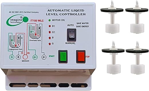 Imagine Technologies Fully Automatic Water Level Controller and Indicator With Dry Run Protection & Maintenance Free Magnetic Sensor