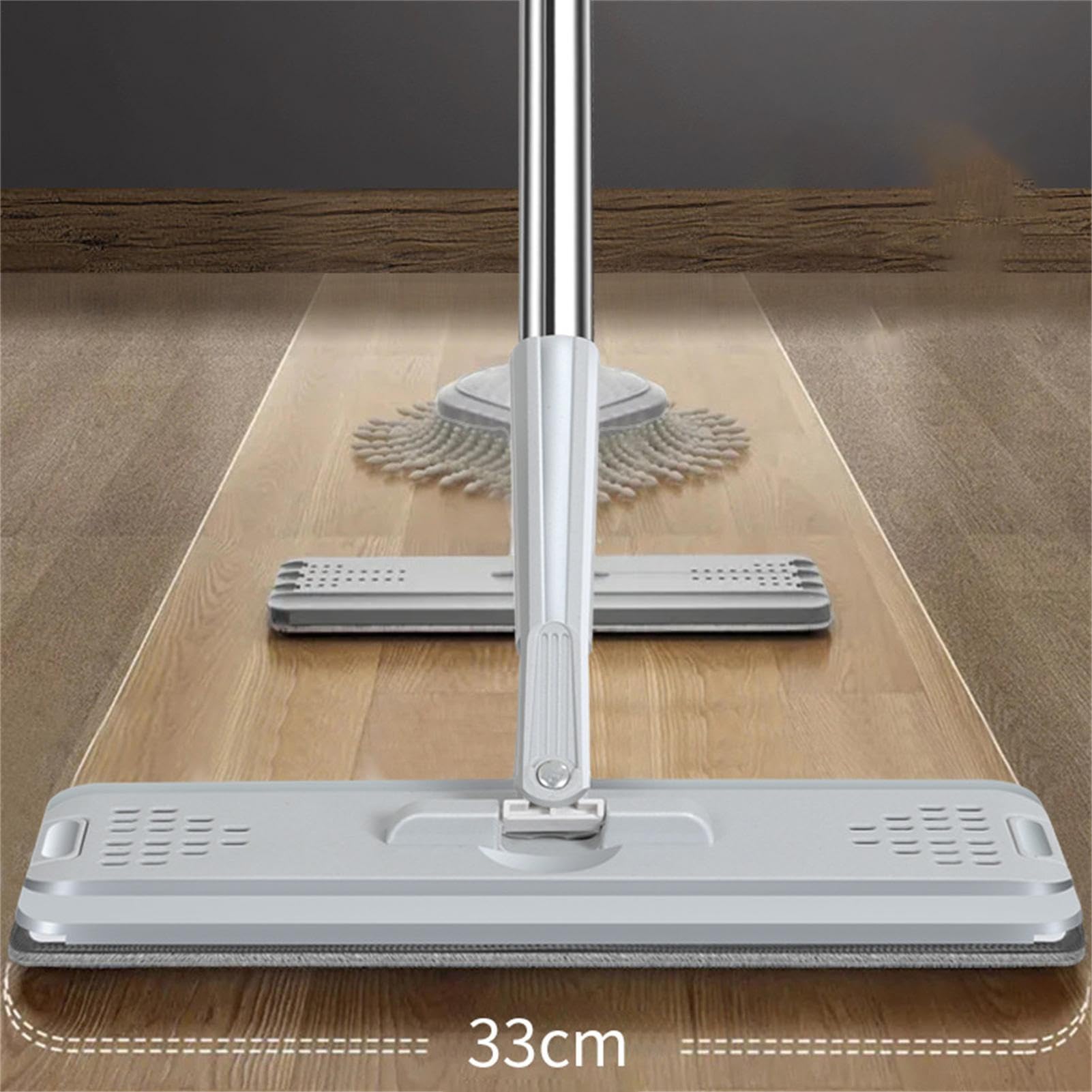 Juego de cubo de trapeador - Fregona de microfibra para suelo, cubo de trapeador plano | Fregona para pasteles y cubo con 6 almohadillas de microfibra lavables, cubo multiusos, fregona para azulejos