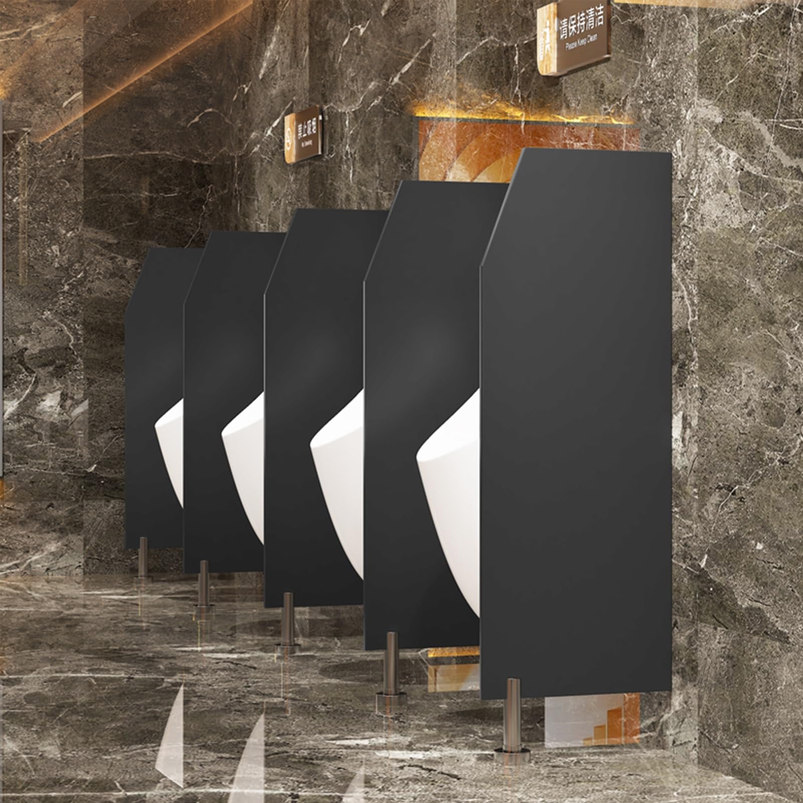 BKSXSOP Urinal Baffle Board,urinals Partition With Stainless Steel Fittings,Urinal Screen,Wall Divider Public Toilet Partition,Urinal Privacy Screen For Office/supermarket/shopping Mall