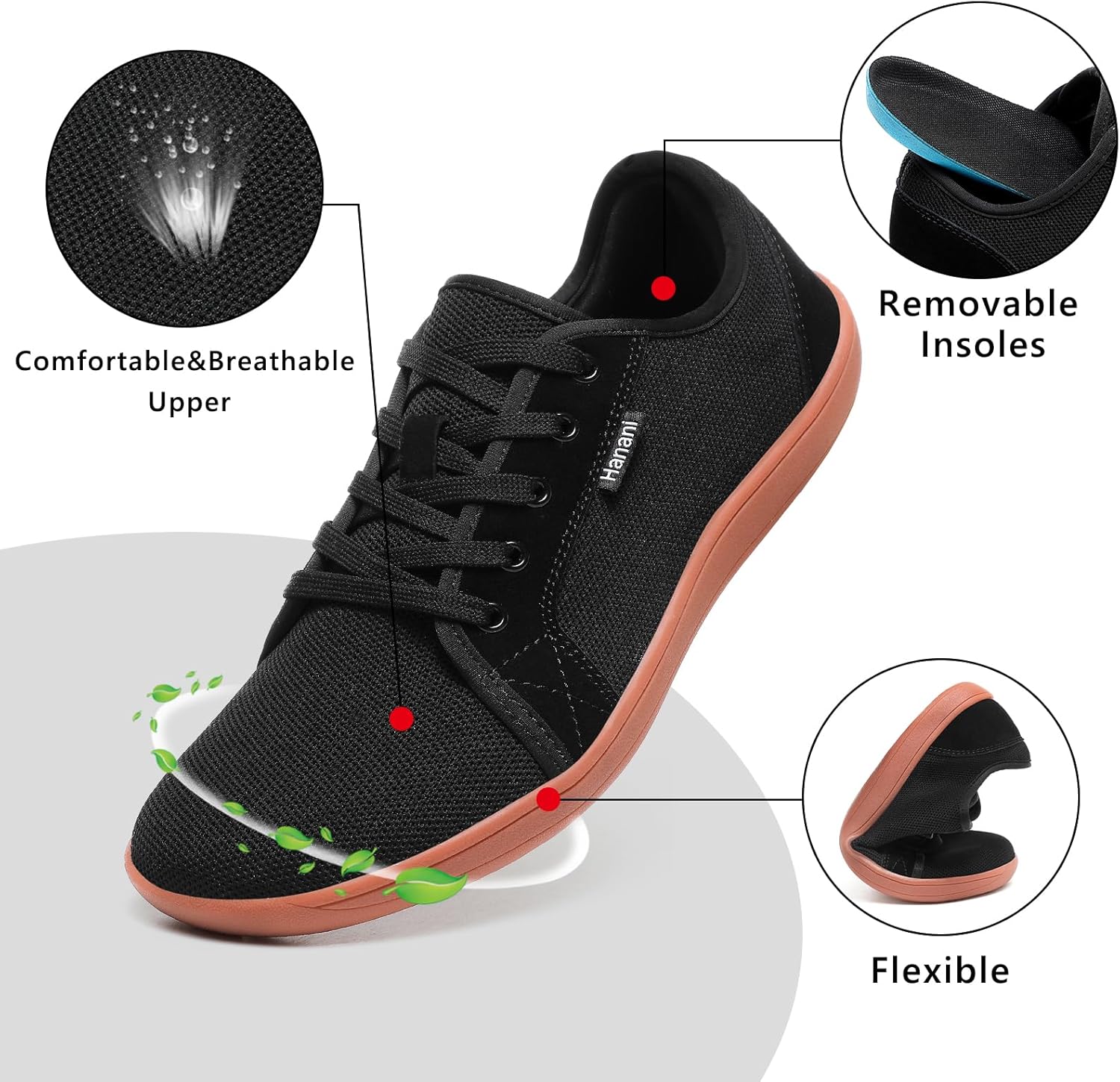 Unisex Wide Barefoot Shoes Mens Womens Zero Drop Minimalist Shoes Outdoor Trail Walking Shoes Athletic Trail Running Trainers Casual Sneakers