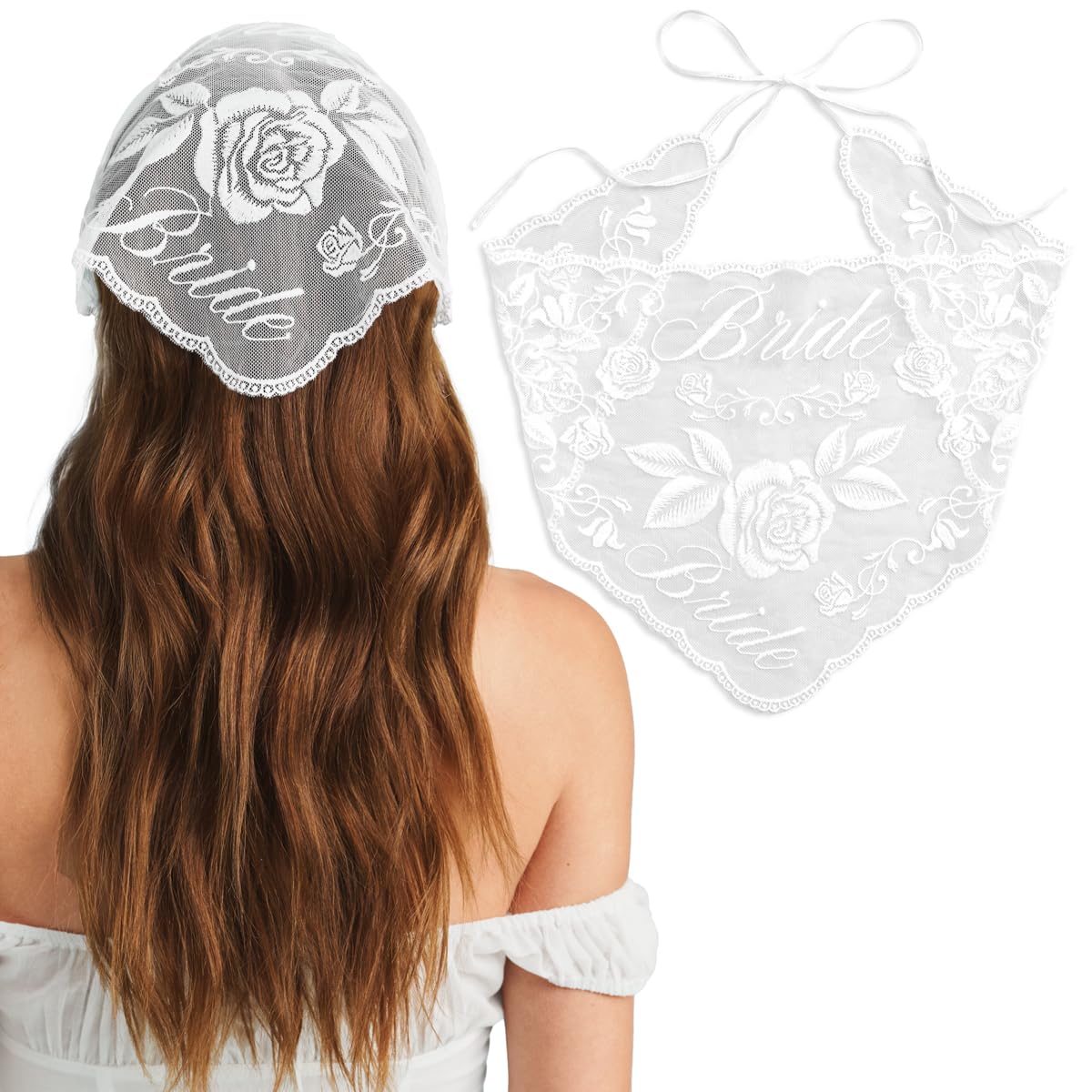 xo, Fetti Bride Lace Headscarf Embroidered Tulle | Bach Hair Accessory Gift