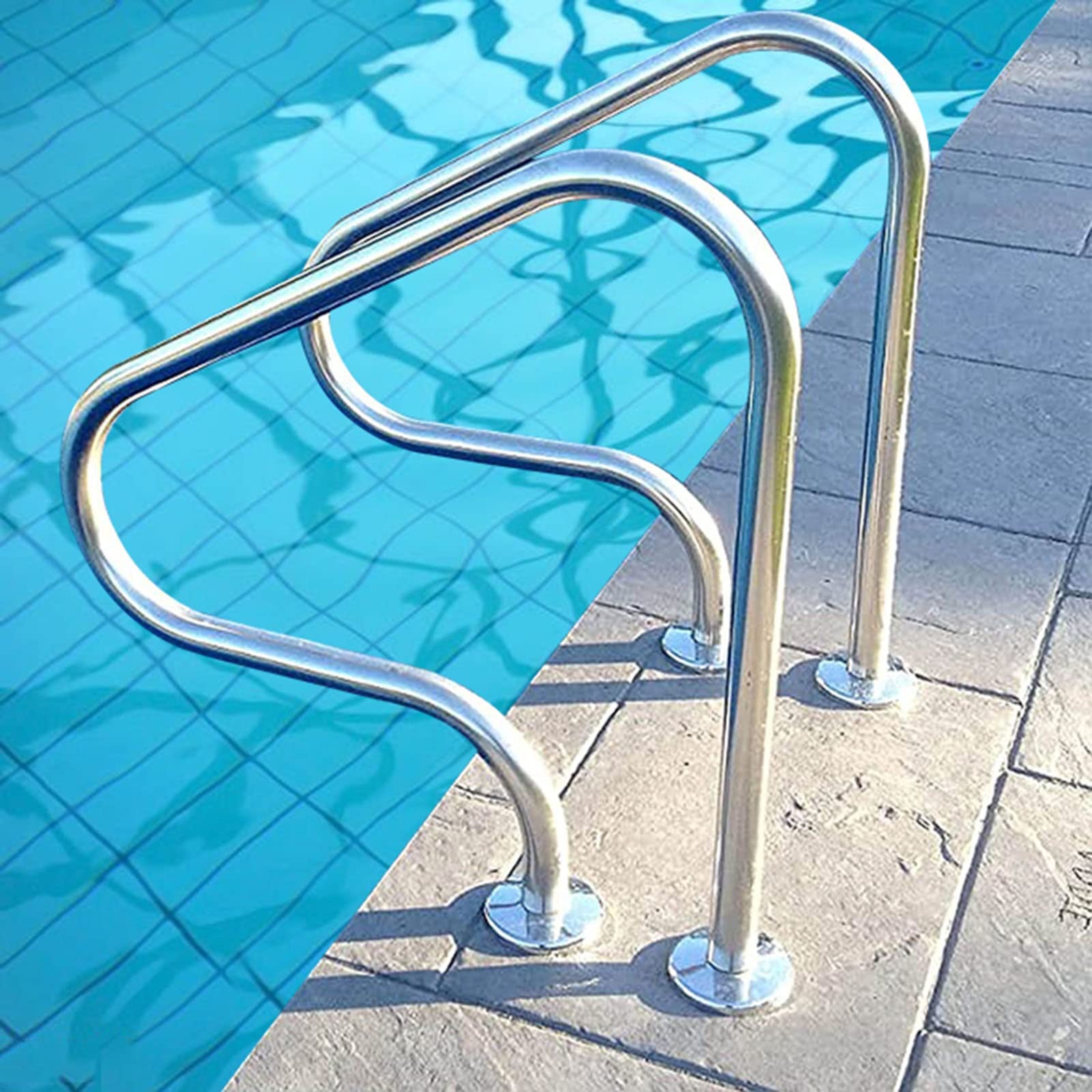 Buy 2 Packs Pool Rail, Pool Handrail, Stainless Steel Stair Pool Hand Rail, Pool Safet Handrails