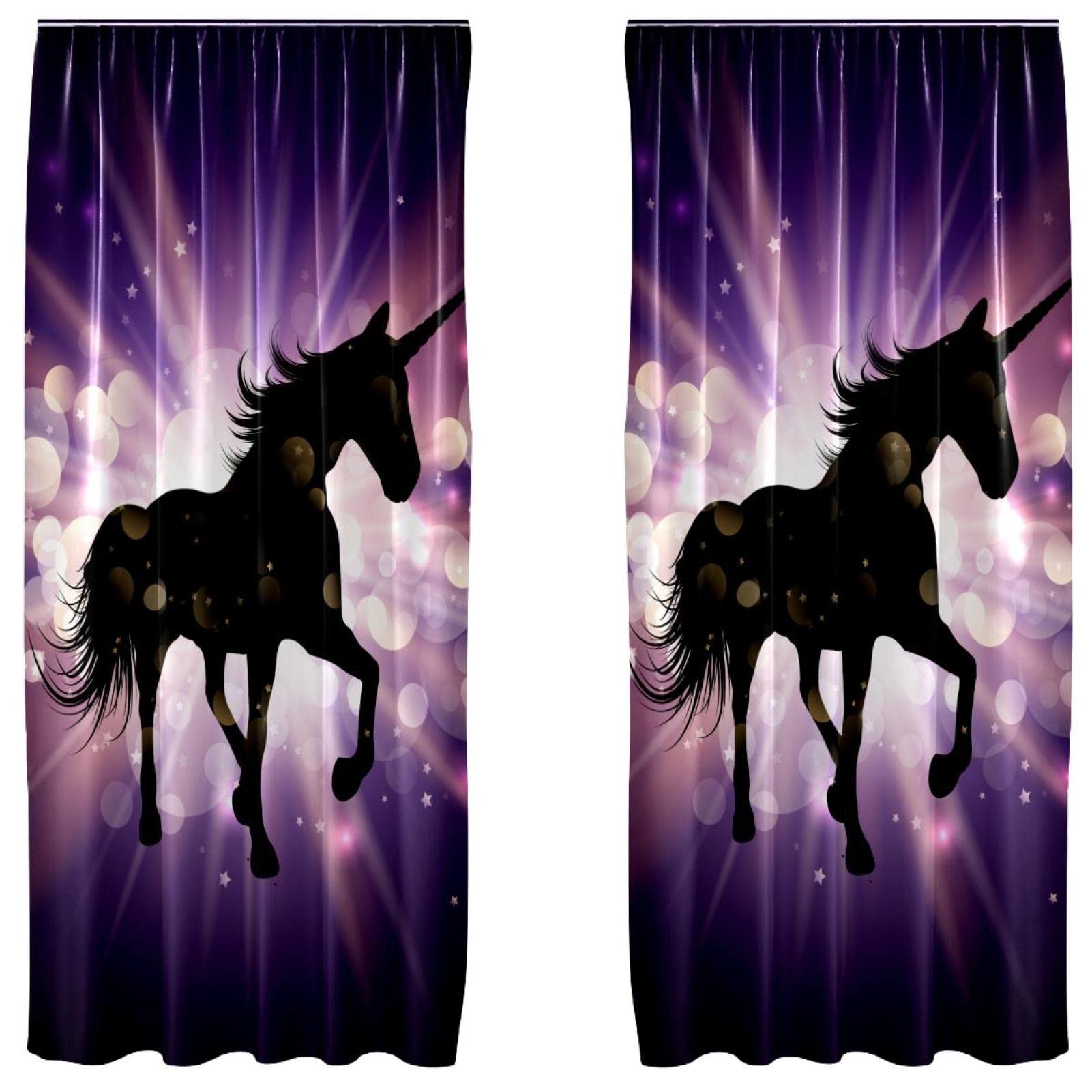 Paire de rideaux ciel étoilé violet aux finitions soignées 140x213