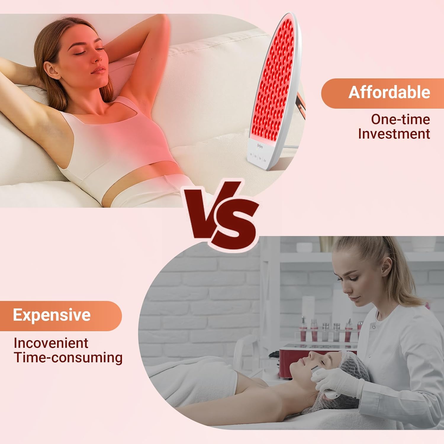 Red Light Therapy for Face and Neck, Near Infrared Light Panel with Adjustable Stand for Body, Red Light Therapy Lamp with 84 LEDs with Timer, 660nm & 850nm - Image 3