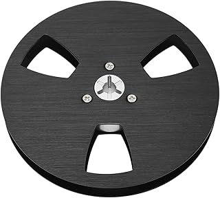 Carretel de Coleta Vazio, Substituição de Liga de Alumínio 3 Furos 1/4 5 Polegadas Carretel de Fita Vazio Universal Peça de Máquina de Abertura para Toca-fitas de Bobina a Bobina (Preto)