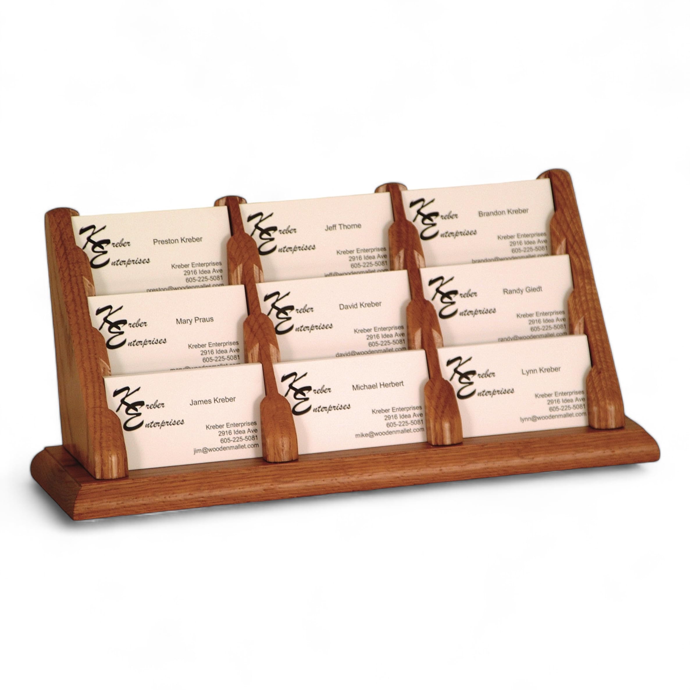 Wooden Mallet Porta Biglietti da Visita in Legno con 9 Tasche, in Rovere Medio