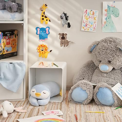 Miniatura 5 de ARTEZA Kit de fieltro para niños, 357 piezas, 25 formas de animales precortadas, 5 hojas de fieltro, 140 mini-piezas, calcomanías de piedras