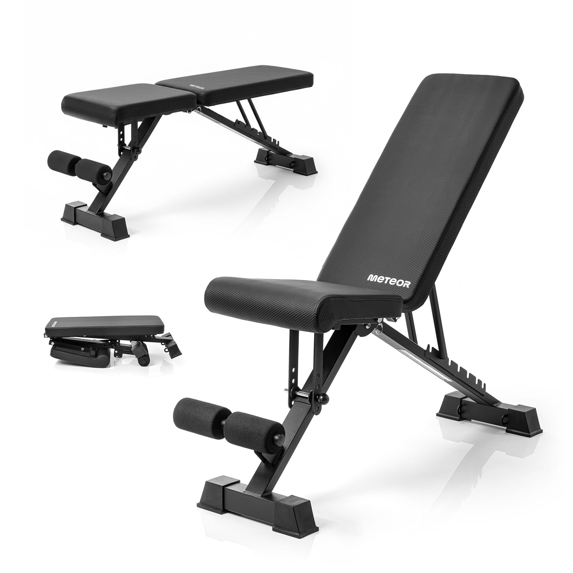 meteor Multifunktionale Hantelbank klappbar verstellbar Fitnessbank Trainingsbank Schrägbank für Zuhause und die Wohnung platzsparend
