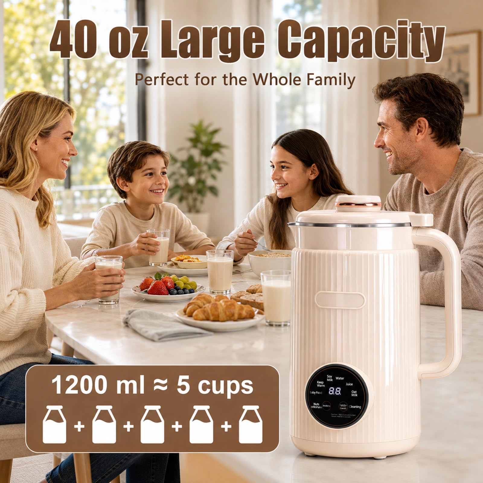 Máquina Automática para Hacer Leche de Almendras y Leche Vegetal Casera