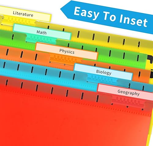 Miniatura 6 de 50 pestañas e insertos para carpetas de archivos colgantes de 4 pulgadas, pestañas grandes de plástico transparente para carpetas de archivadores,