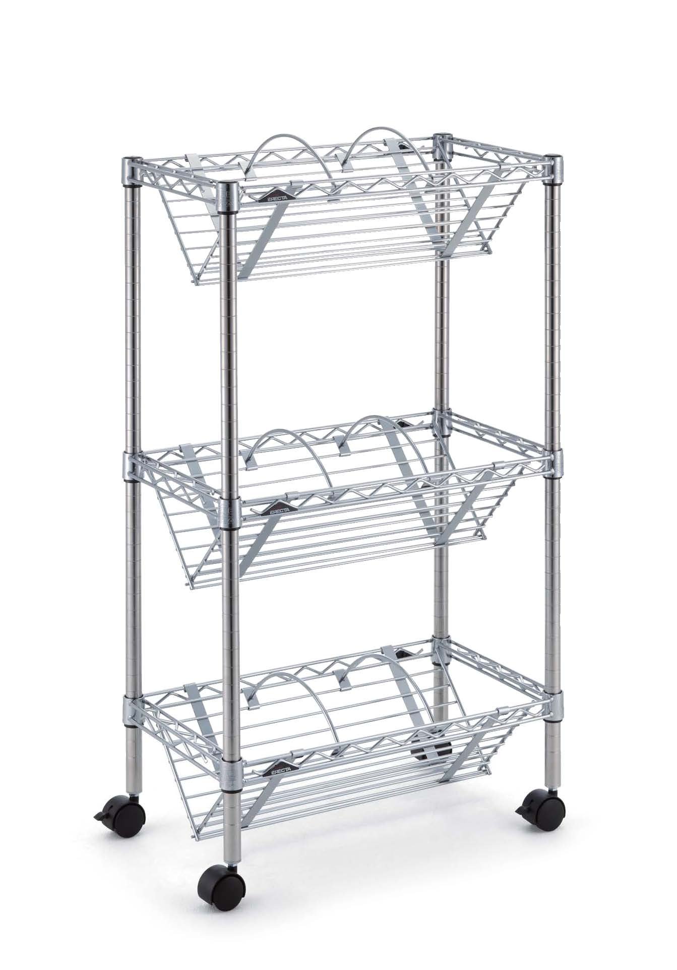 エレクター　送料込み　ファイルワゴン　3段 　キャスター付き Amazon｜ホームエレクター ファイリングワゴン 3段 HC1424FSCA3