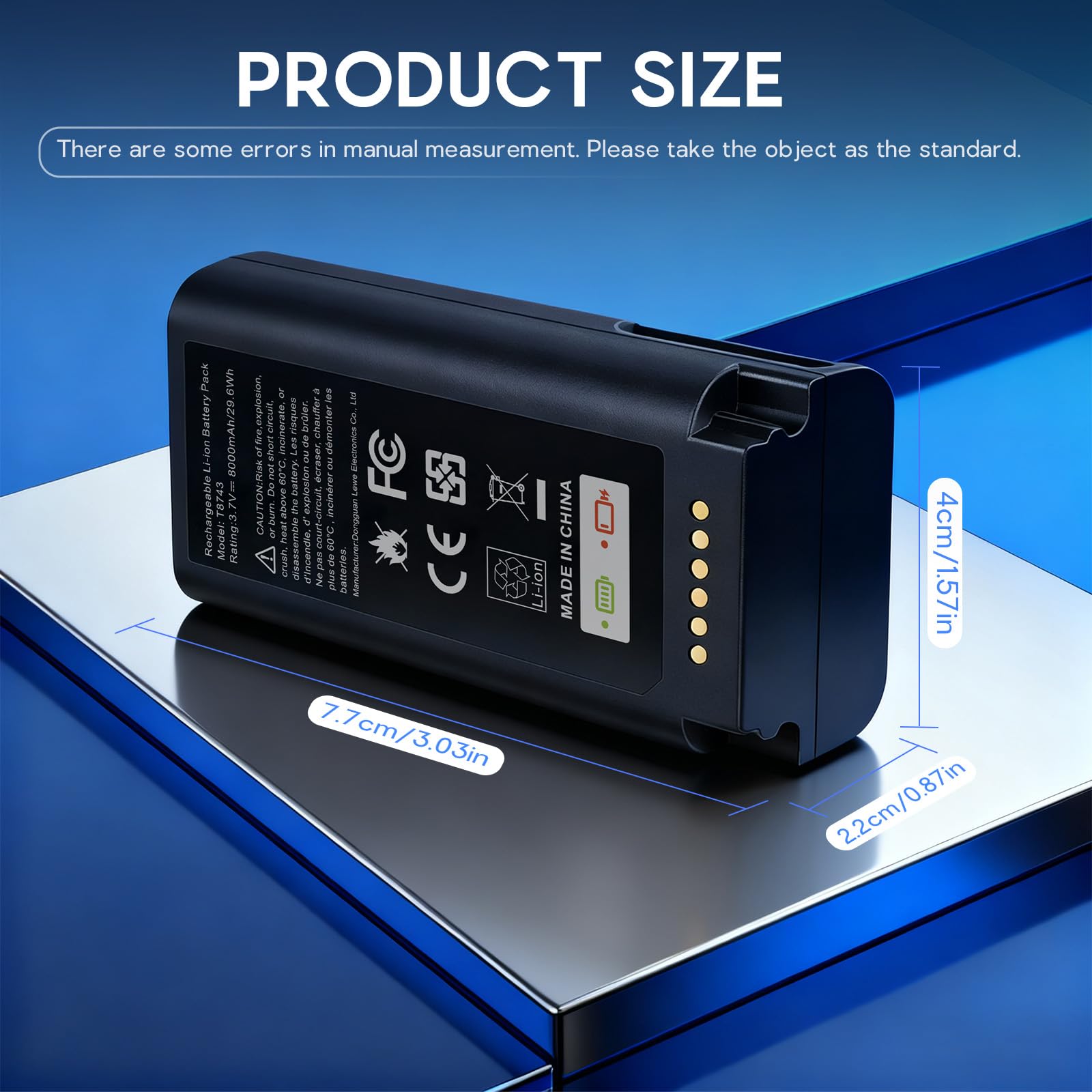 8000mAh Akku, kompatibel mit der Eufy E340 C31 Video-Türklingel; Ersatzakku mit hoher Kapazität für den Eufy E340-Akku, inklusive Typ-C-Ladekabel