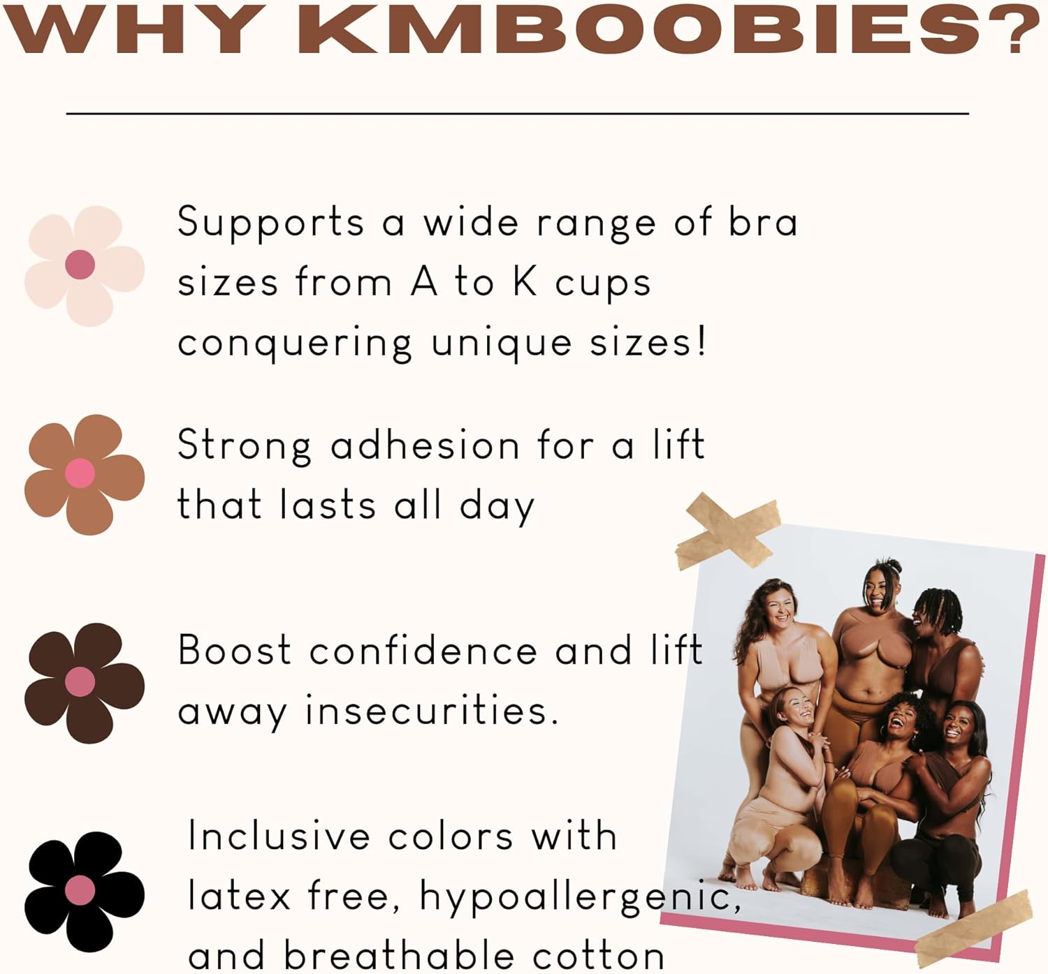 Kmboobies - Boob Tape Bundle - 5-Foot Roll Body Tape - Tape Removal Oil (2 oz) - Nipple Covers - Instant Breast Lift
