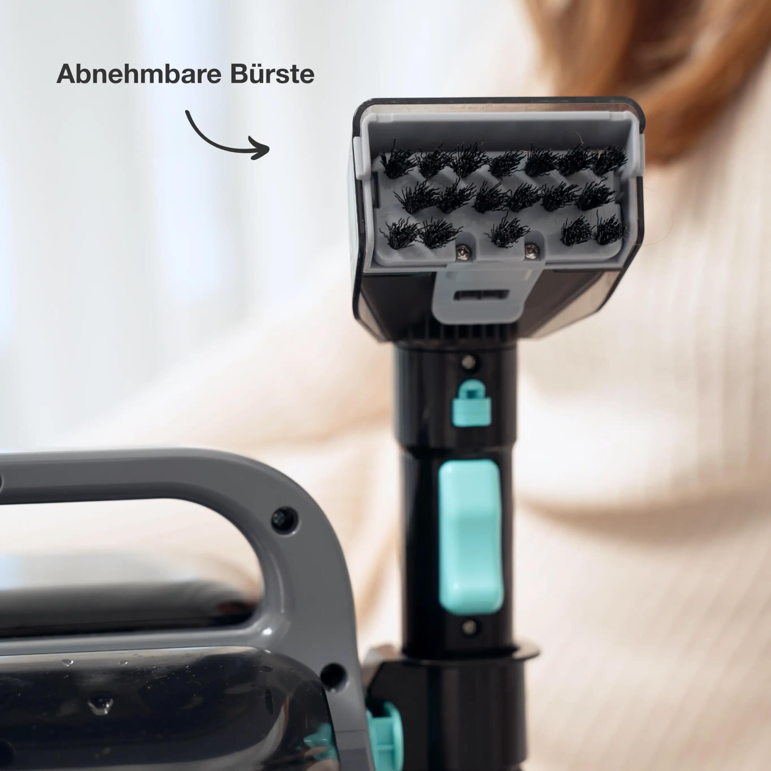 Achaté Waschsauger - Fleckenreiniger für Teppich, Sofa, Vorleger, Polster, Treppen, Auto - Leistungsstarker Teppichreiniger - Polsterreiniger Gerät 650W, 1,4L, Grau/Blau
