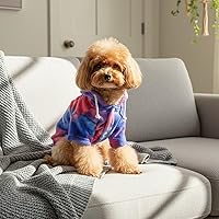 Vista 6 de Mklhgty Sudadera con capucha para perro de teñido anudado, abrigo de invierno para perros pequeños, capucha cálida y ajustable ultrasuave, tela
