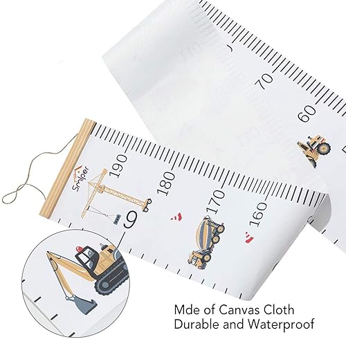 Miniatura 2 de Tabla de crecimiento para niños, regla de altura infantil para pared, marco de madera, regla de medición de altura de lona para habitación del bebé,