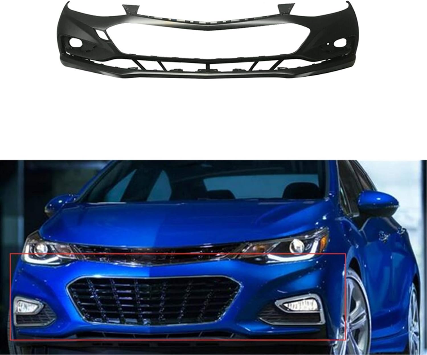 Buy Rainman S Primered Front Bumper Rear Cover Replacement For 2016 2017 2018 Chevy Cruze W O Park Assist Online In Indonesia B08k3x355h