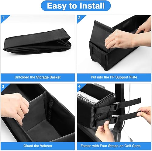 Miniatura 4 de MOSNAI Cesta de golf delantera para carrito de golf sin necesidad de taladrar, organizador de bandeja para EZGO TXT, Club Car DS & Precedent Yamaha