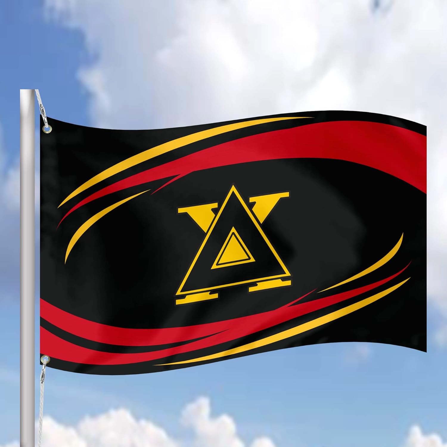 Delta Chi Licensed Flag 3x5 Feet for Home, Business, Basement, Garage. Durable 100% Polyester, Metal Grommets for Hanging, Printed on Demand (Delta Chi # 4)
