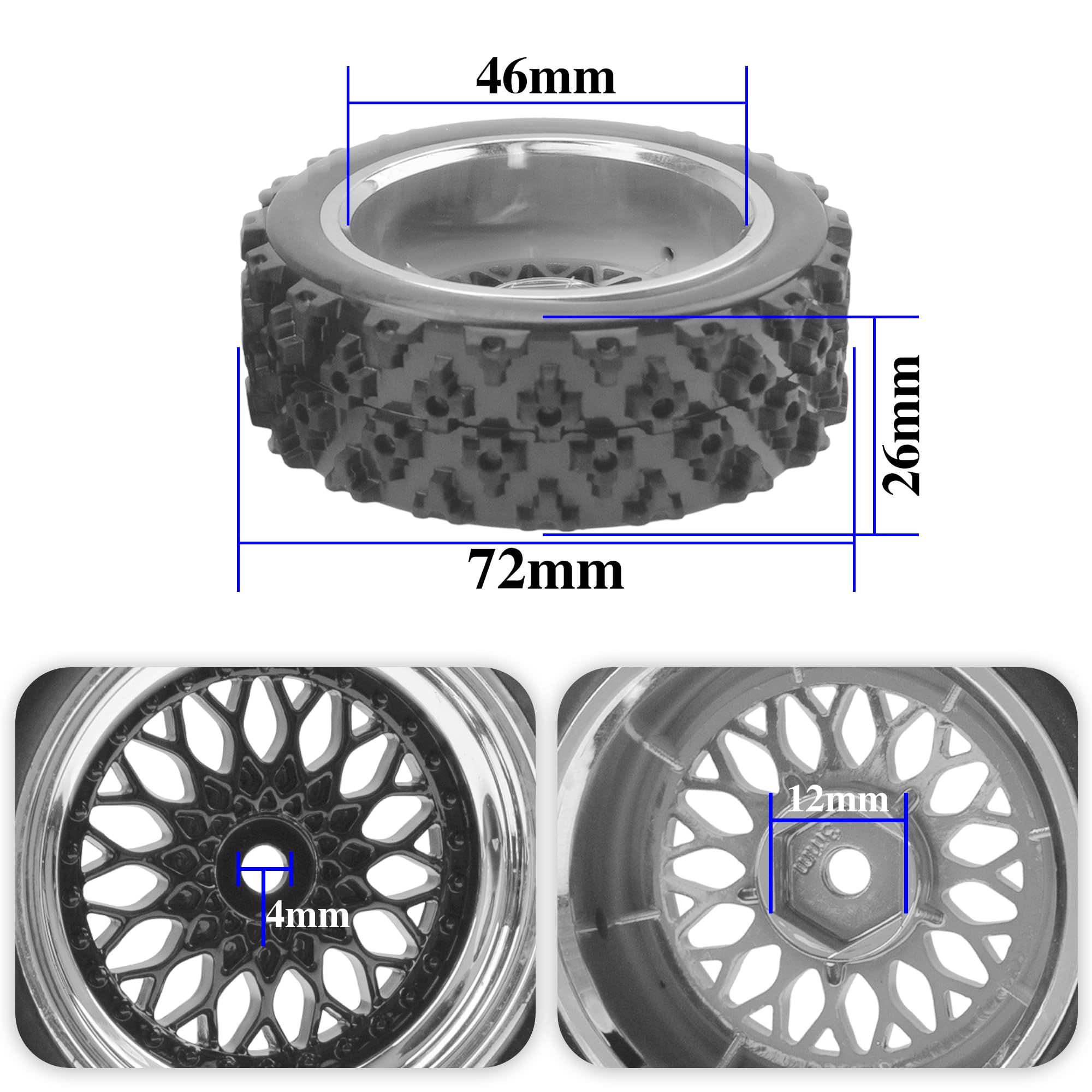 Amazon.com: ShareGoo RC 1/10 On Road Tires & Wheel 12mm Hex