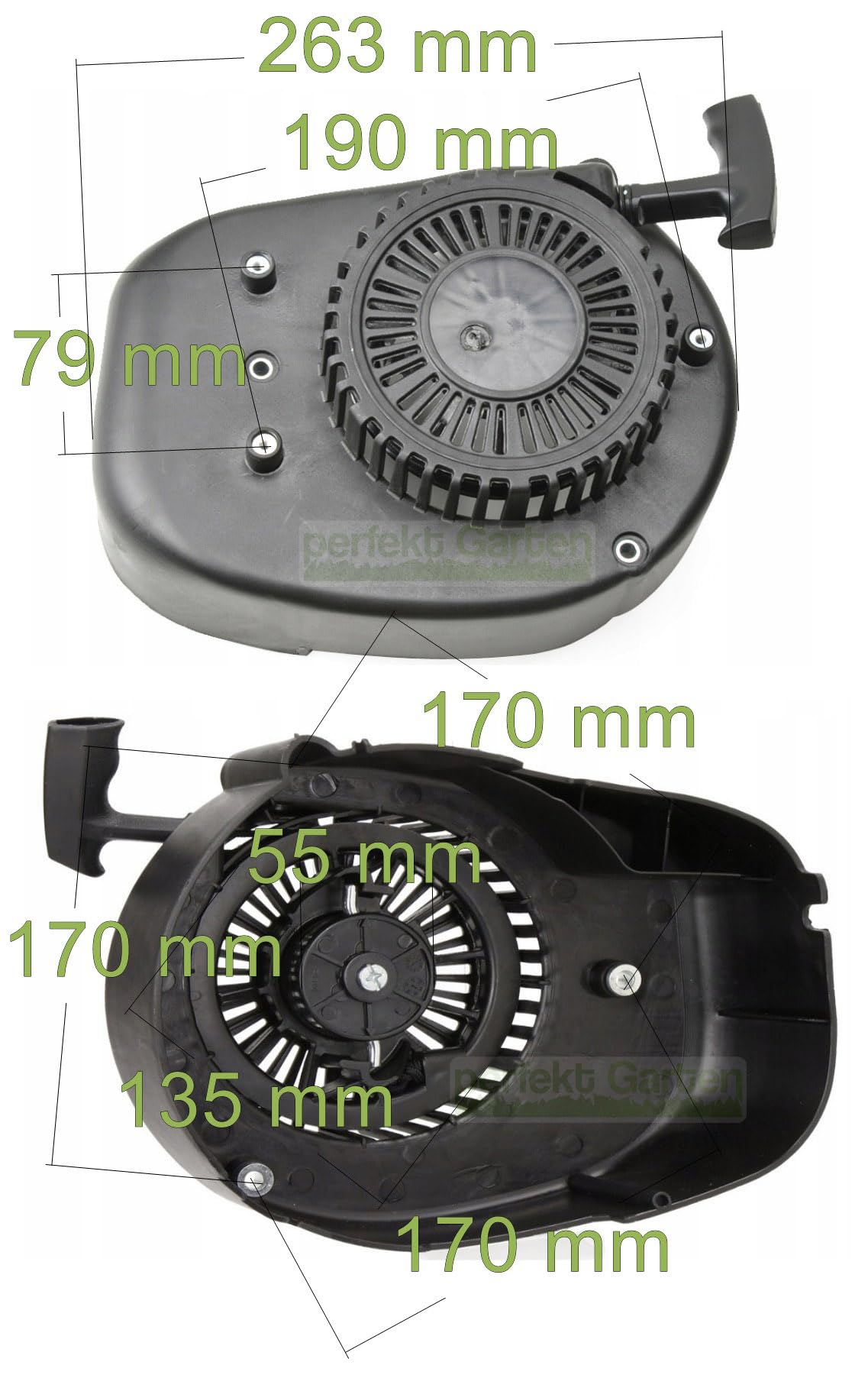 perfektGarten Avviamento a strappo compatibile con motore Loncin LC1P68FA / LC1P70F / 1P70FA / 193490095-0001
